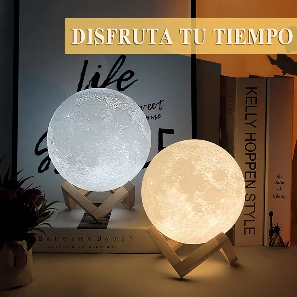 MoonLight 3D – Lámpara Luna Cromoterapéutica con 16 Colores