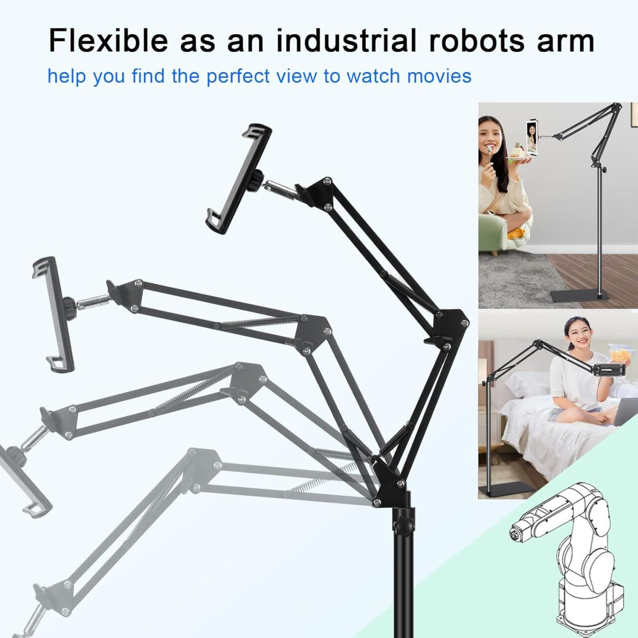 FlexiStand Pro – Soporte de Suelo Ajustable para Tablets y Smartphones